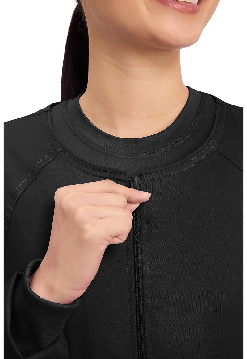 Cherokee Women's Workwear Core Stretch Warm Up Scrubs Jacket, Black, Large - Image 3